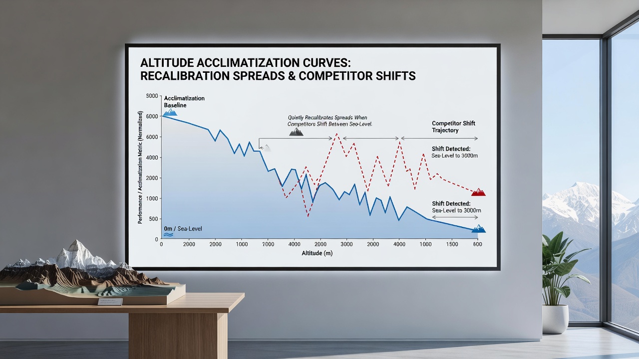 Performance data charts illustrating acclimatization timelines across different elevation venues for combat and field sports