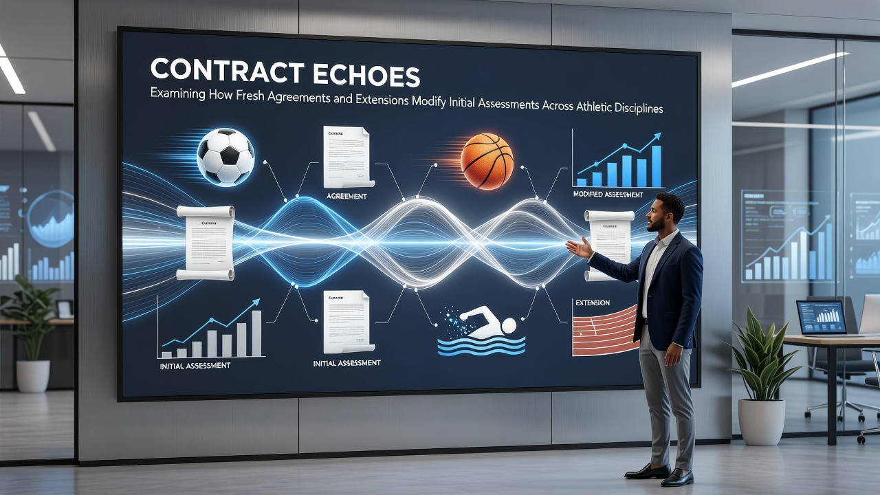 Athletes signing contracts with team officials during a professional sports negotiation session