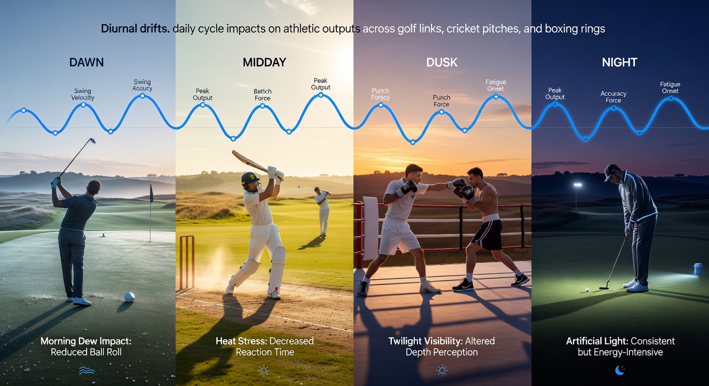 Boxing training session demonstrating strength and timing differences across morning, afternoon, and evening sessions