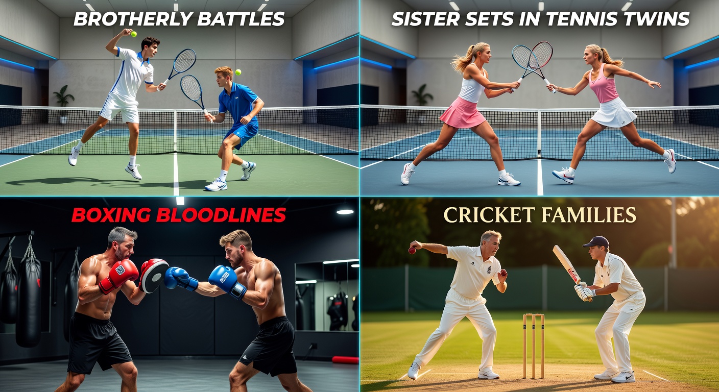 Boxing brothers in ring stare-down, gloves raised, capturing bloodline tensions that alter fight-night odds