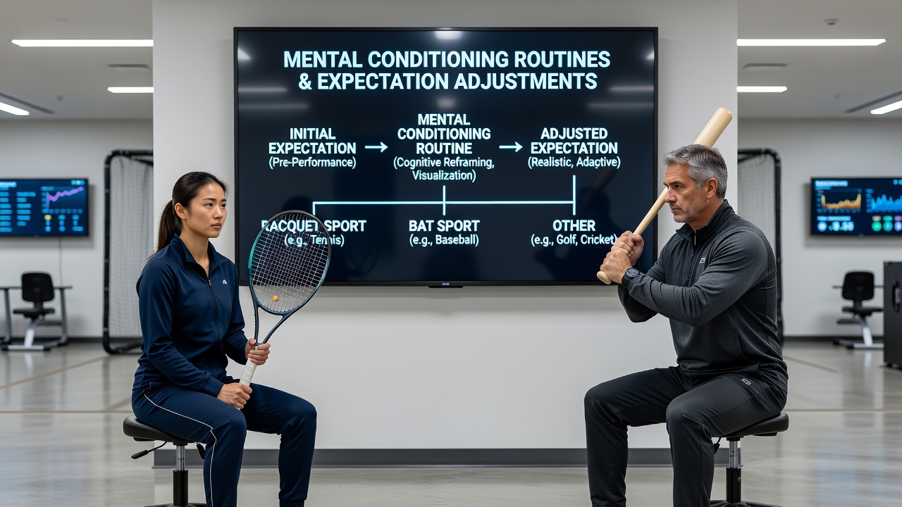 Detailed view of mental preparation techniques used by athletes in bat and glove sports