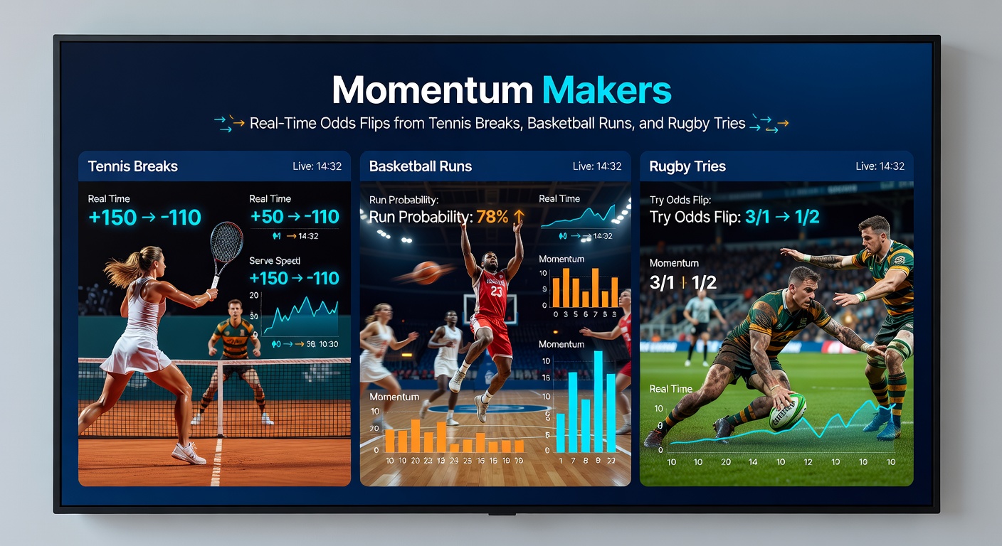 Basketball team on a blistering run, draining threes and flipping live odds against the stunned opposition