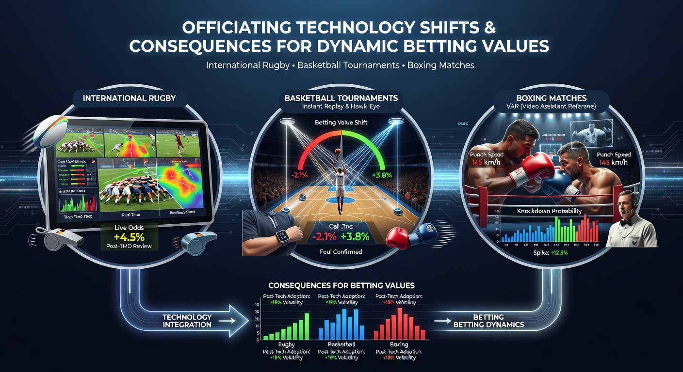 Officiating technology in action during an international rugby match with video review systems active