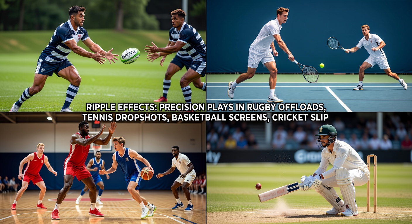 Close-up of a basketball screen being set in an NBA game, with the screener sealing off a defender as the ball handler curls free for a potential three-pointer, illustrating the tactical precision that alters live spread and total odds