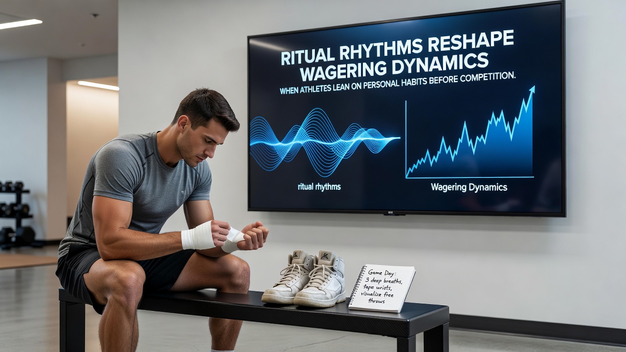 Close-up of athletes executing personal habits and routines before competition in multiple sports