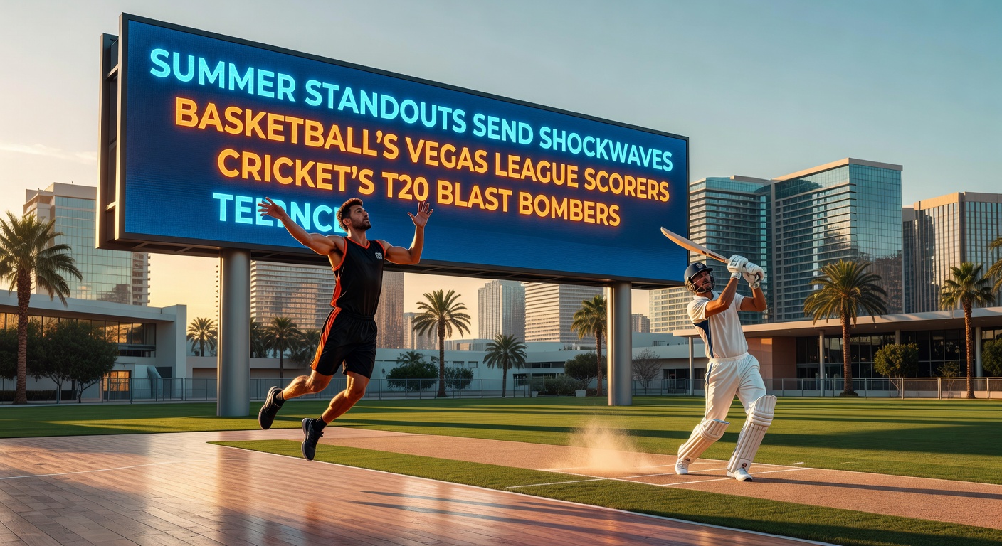 Close-up of intense athletic performances: a cricket player celebrating a six, tennis ace on grass, basketball scorer celebrating, golfer fist-pumping a pro-am birdie