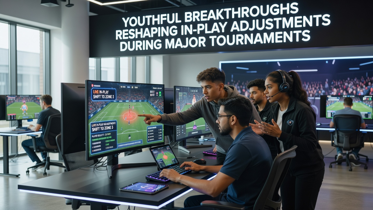 Live tournament action showing real-time betting adjustments on digital displays during youth performances